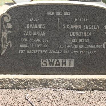 SWART Johannes Zacharias 1897-1962 &amp; Susanna Engela Dorothea BESTER 1901-1982