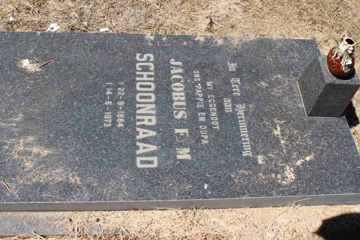 SCHOONRAAD Jacobus F.M. 1884-1973