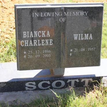 SCOTT Wilma 1957- :: SCOTT Biancka Charlene 1986-2005
