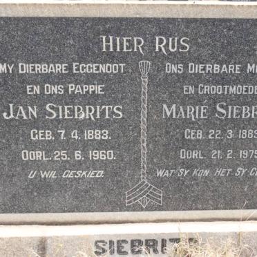 SIEBRITS Jan 1883-1960 &amp; Marié 1883-1975