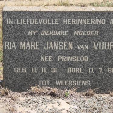 VUUREN Ria Mare, Jansen van nee PRINSLOO 1931-1961