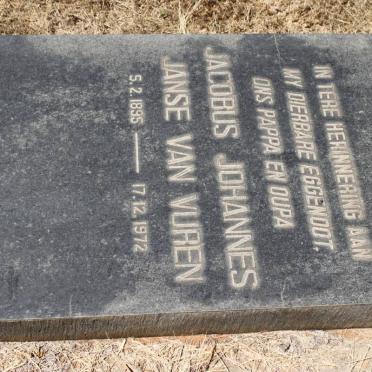 VUREN Jacobus Johannes, Janse van 1895-1972