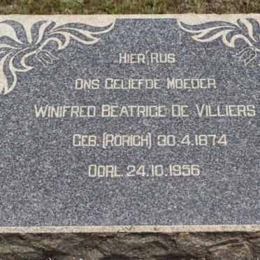 VILLIERS Winifred Beatrice, de nee RORICH 1874-1956