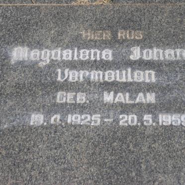 VERMEULEN Magdalena Johanna geb MALAN 1925-1959