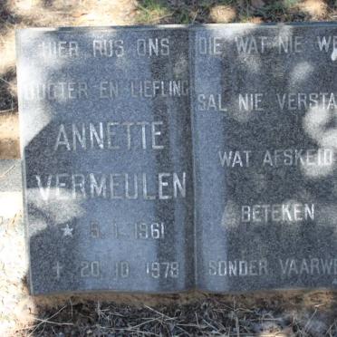 VERMEULEN Annette 1961-1979