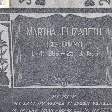 VILLIERS Hendrik Lodewyk, de 1892-1969 &amp; Martha Elizabeth DUMINY 1896-1966