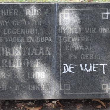 WET Christiaan Rudolf, de 1908-1969