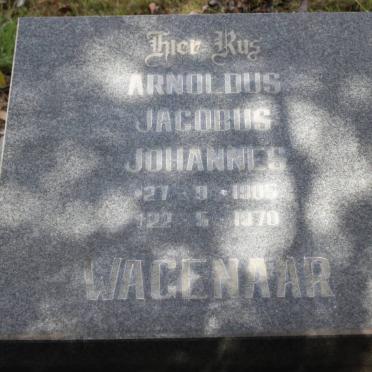 WAGENAAR Arnoldus Jacobus Johannes 1905-1970