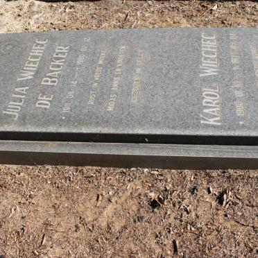 WIECHECK Karol 1906-1977 &amp; Julia DE BACKER 1911-1980