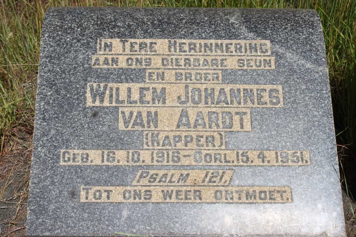 AARDT Willem Johannes, van 1916-1951