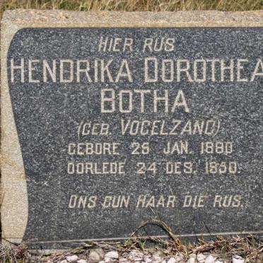 BOTHA Hendrika Dorothea nee VOGELZANG 1880-1950