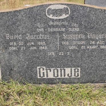 CRONJE David Jacobus 1865-1948 &amp; Susanna Margaretha STOOP 1880-1962