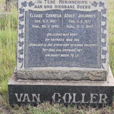 COLLER Adolf Johannes, van 1877-1947 &amp; Elsabe Cornelia 1887-1940