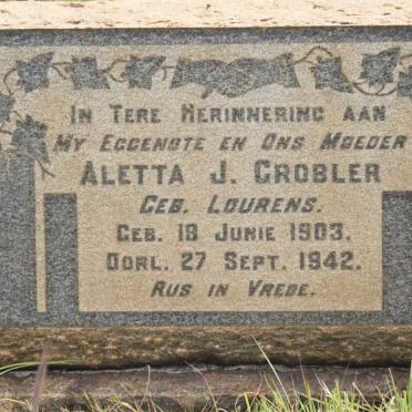 GROBLER Aletta J. nee LOURENS 1903-1942