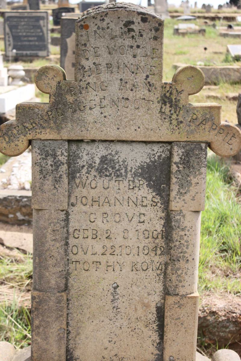 GROVE Wouter Johannes 1901-1942