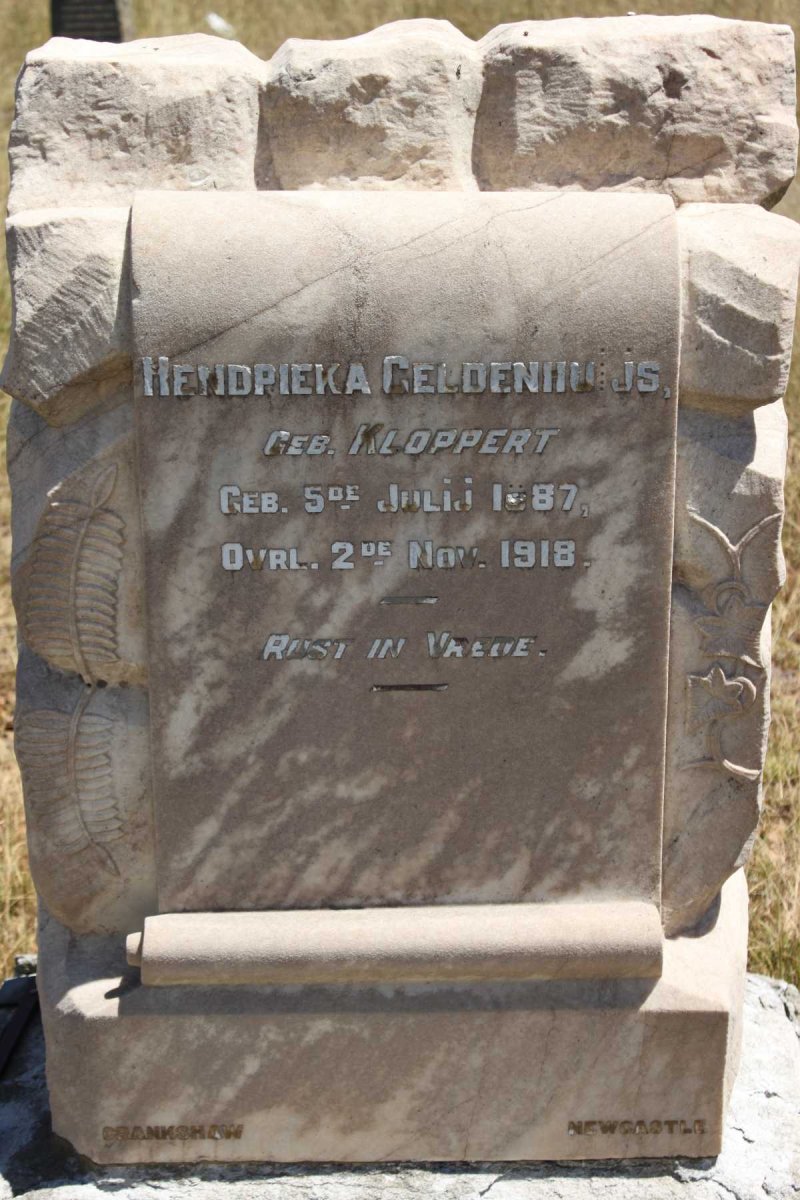 GELDENHUIJS Hendrieka nee KLOPPERT 1887-1918