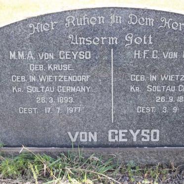 GEYSO H.F.C., von 1883-1960 &amp; M.M.A.KRUSE 1893-1977