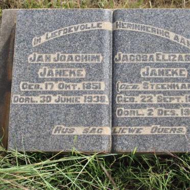 JANEKE Jan Joachim 1851-1938 &amp; Jacoba Elizabeth STEENKAMP 1856-1944