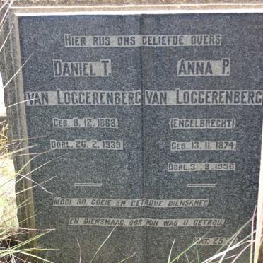 LOGGERENBERG Daniel T., van 1869-1939 &amp; Anna P. ENGELBRECHT 1874-1956