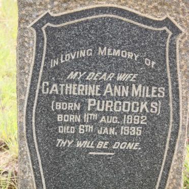 MILES Catherine Ann nee PURCOCKS 1892-1935