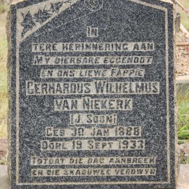 NIEKERK Gerhardus Wilhelmus, van 1888-1933