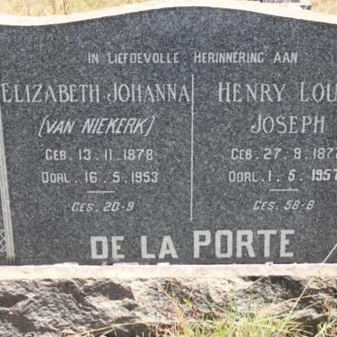 PORTE Henry Louis Joseph, de la 1877-1957 &amp; Elizabeth Johanna VAN NIEKERK 1878-1953