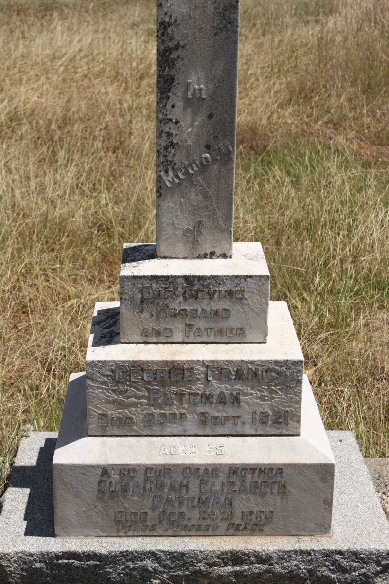 PATEMAN George Frank -1921 &amp; Susannah Elizabeth -1932