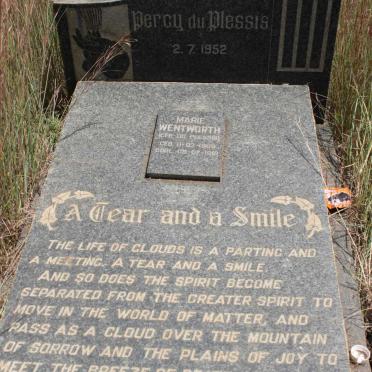 PLESSIS Percy, du -1952 :: WENTWORTH Marie nee DU PLESSIS 1909-1981