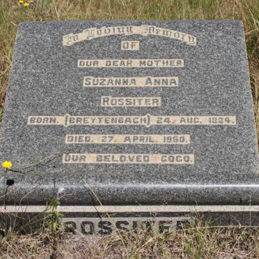 ROSSITER Suzanna Anna nee BREYTENBACH 1884-1960