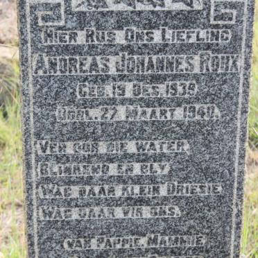 ROUX  Andreas Johannes 1939-1940