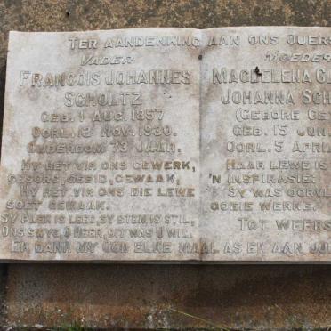 SCHOLTZ Francois Johannes 1857-1930 &amp; Magdelena Clasina Johanna GEYER 1867-1934