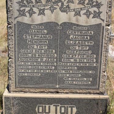 TOIT Daniel Stephanus Hendrik, du 1858-1950 &amp; Gertruida Jacoba Elizabeth FOUCHE 1860-1956