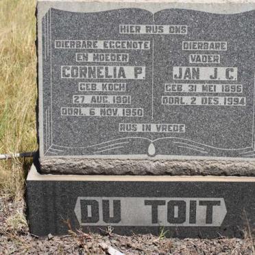 TOIT Jan J.C., du 1896-1994 &amp; Cornelia P. KOCH 1901-1950