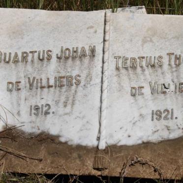 VILLIERS Quartus Johan, de -1912 :: DE VILLIERS Tertius Thomas -1921