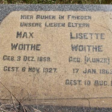 WOITHE Max 1859-1927 &amp; Lisette KUNZE 1863-1928