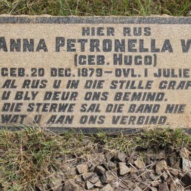 WYK Anna Petronella, van geb HUGO 1879-1929