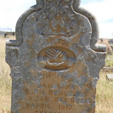 WYK Elizabeth Magretha, van nee J. VAN RENSBURG 1875-1919