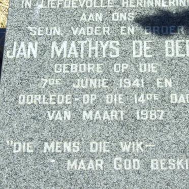 BEER Jan Mathys, de 1941-1987