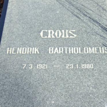 CROUS Hendrik Bartholomeus 1921-1980