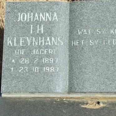 KLEYNHANS Johanna I.H. nee DE JAGER 1897-1987