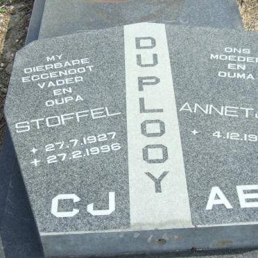 PLOOY C.J., du 1927-1996 &amp; A.E. 1927-