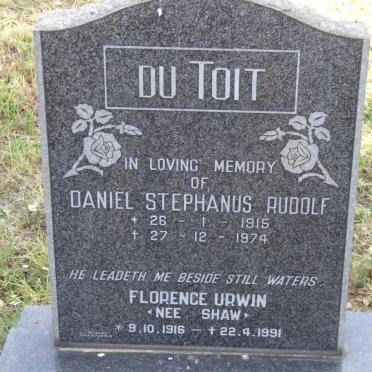 TOIT Daniel Stephanus Rudolf, du 1915-1974 &amp; Florence Urwin SHAW 1916-1991