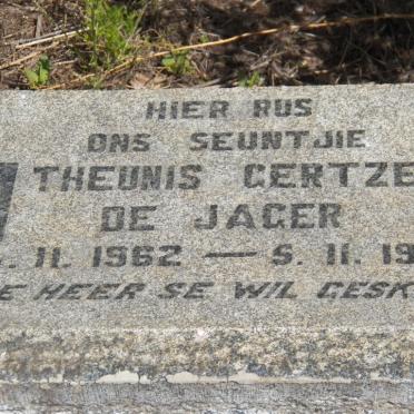 JAGER Theunis Gertze, de 1962-1962