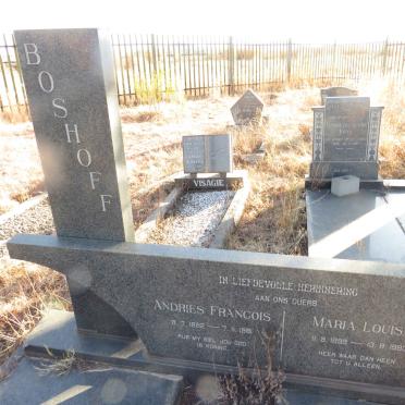 BOSHOFF Andries Francois 1892-1981 & Maria Louisa 1899-1983 
