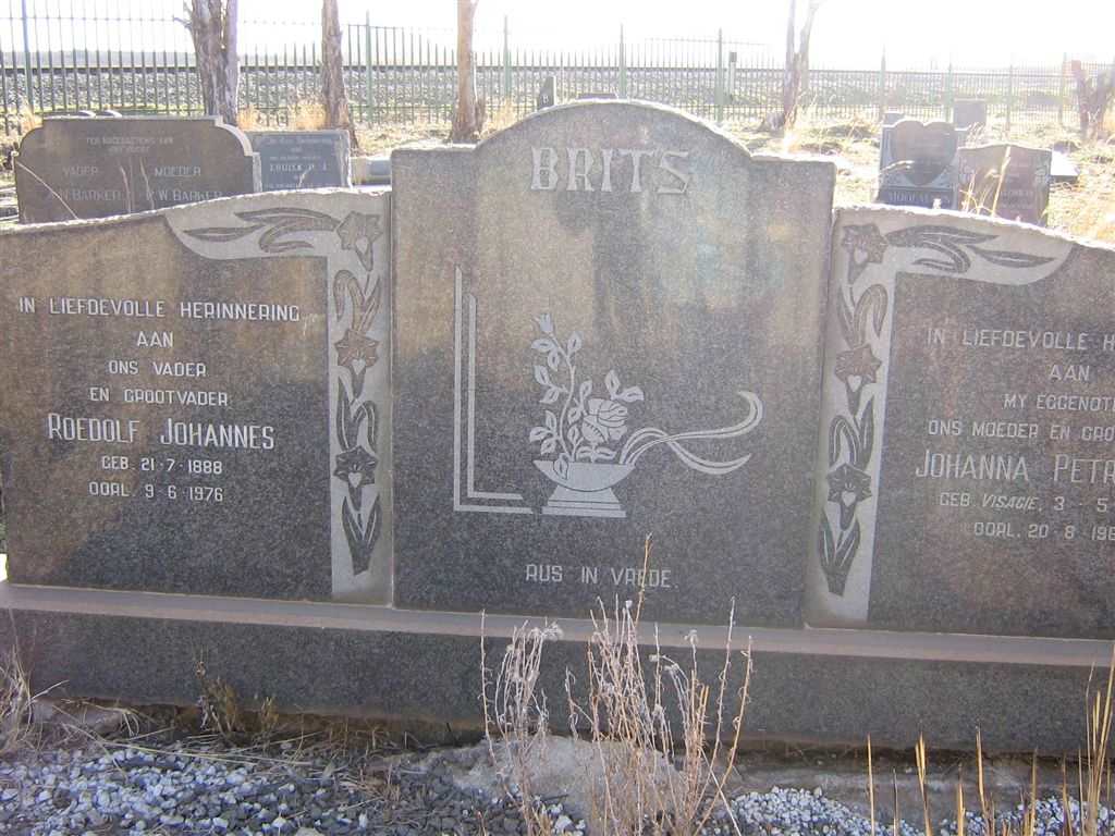 BRITS Roedolf Johannes 1888-1976 &amp; Johanna Petronella VISAGIE 1891-1966