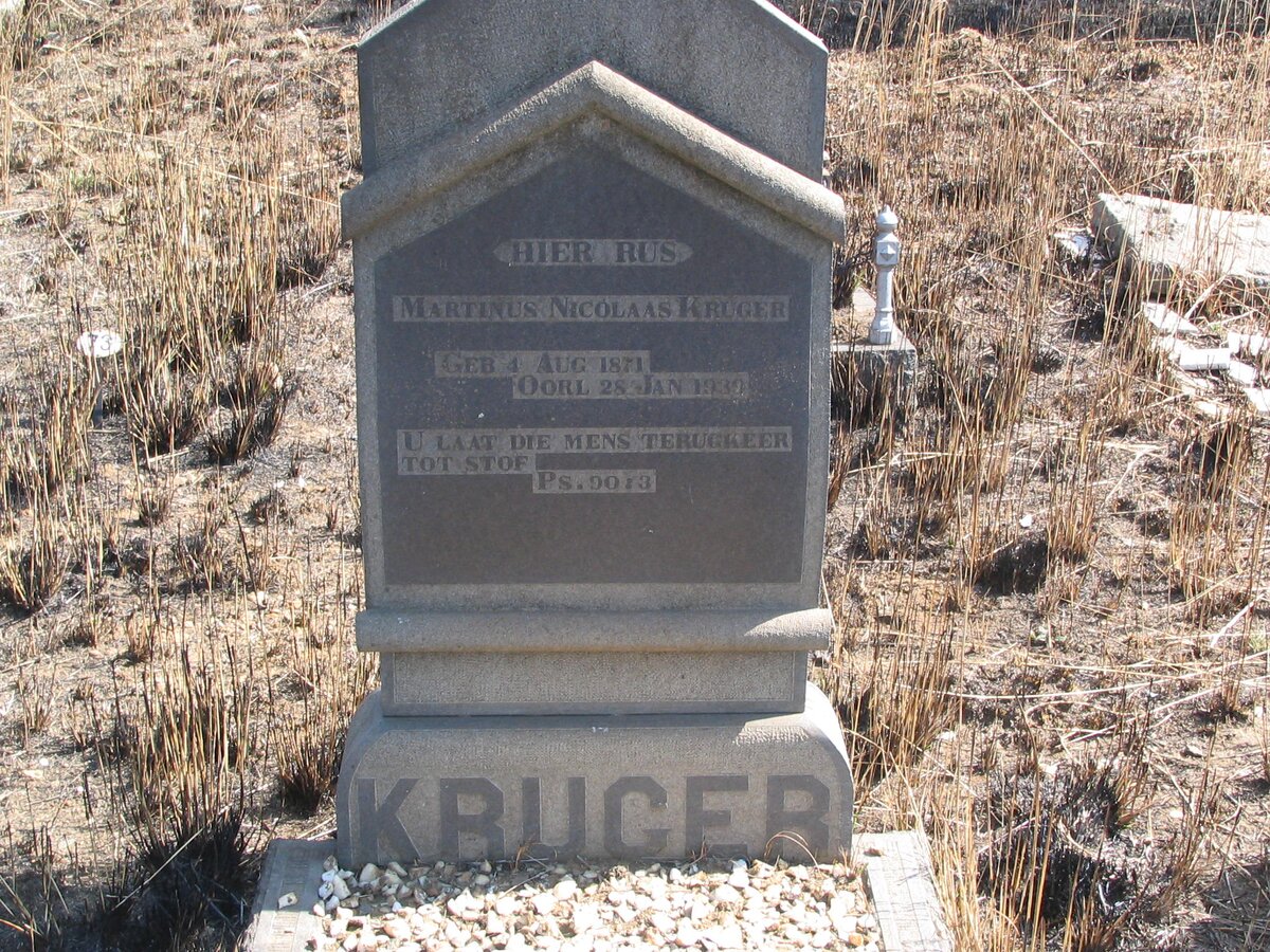 KRUGER Marthinus Nicolaas 1871-1939