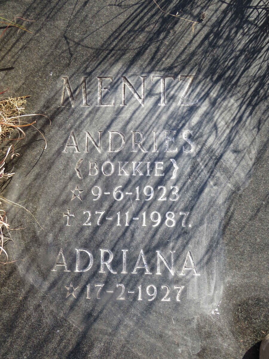 MENTZ Andries 1923-1987 & Adriana 1927-