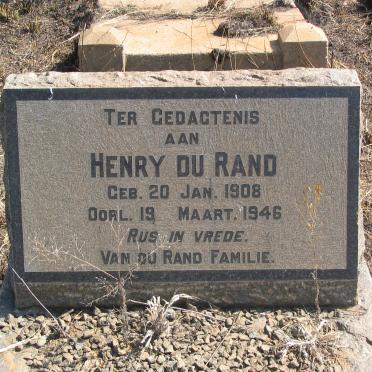 RAND Henry, du 1908-1946
