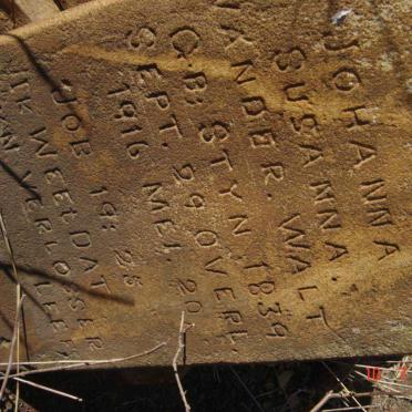 WALT Johanna Susanna, van der nee STYN 1839-1916