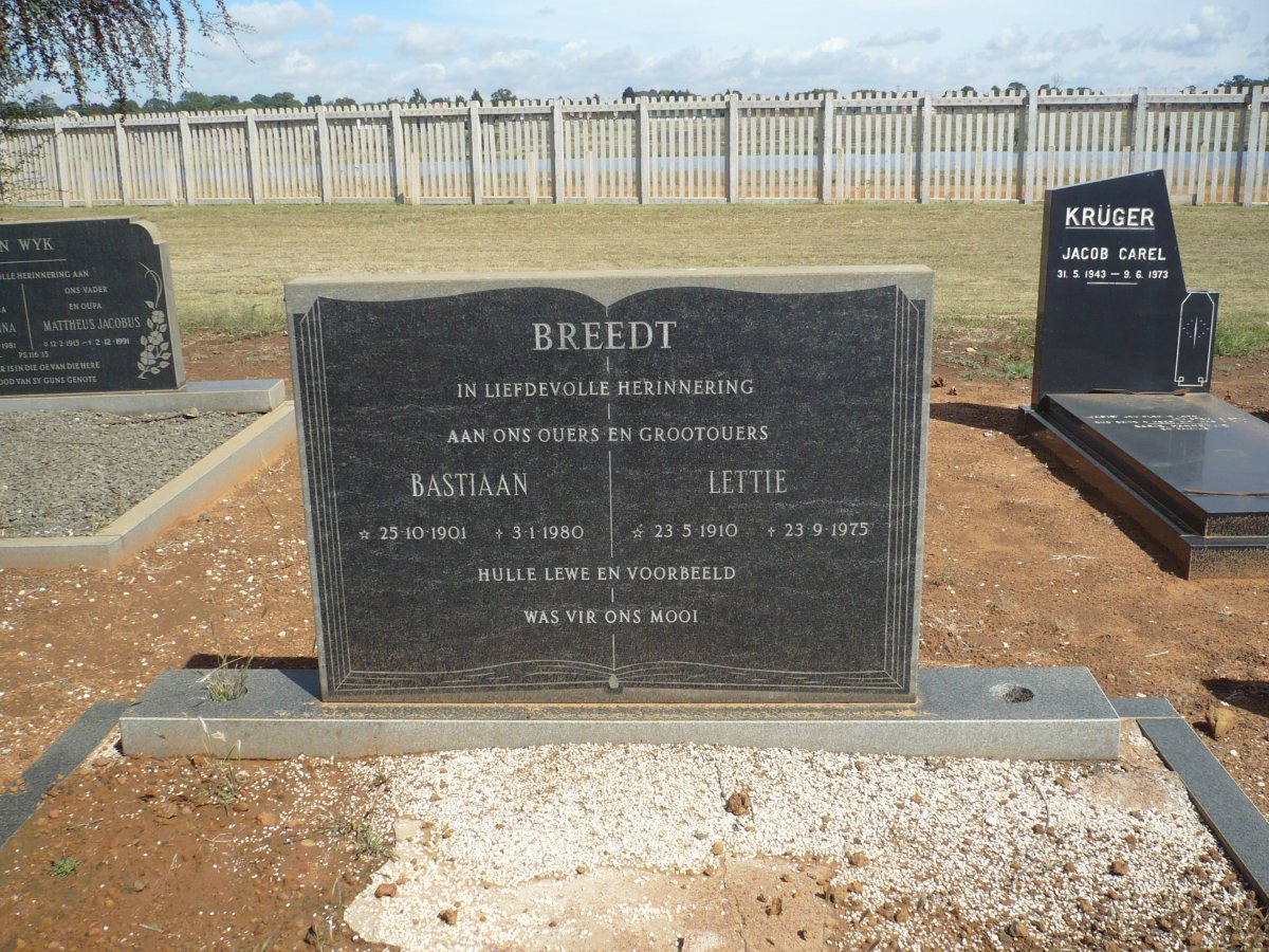 BREEDT Bastiaan 1901-1980 &amp; Lettie 1910-1975